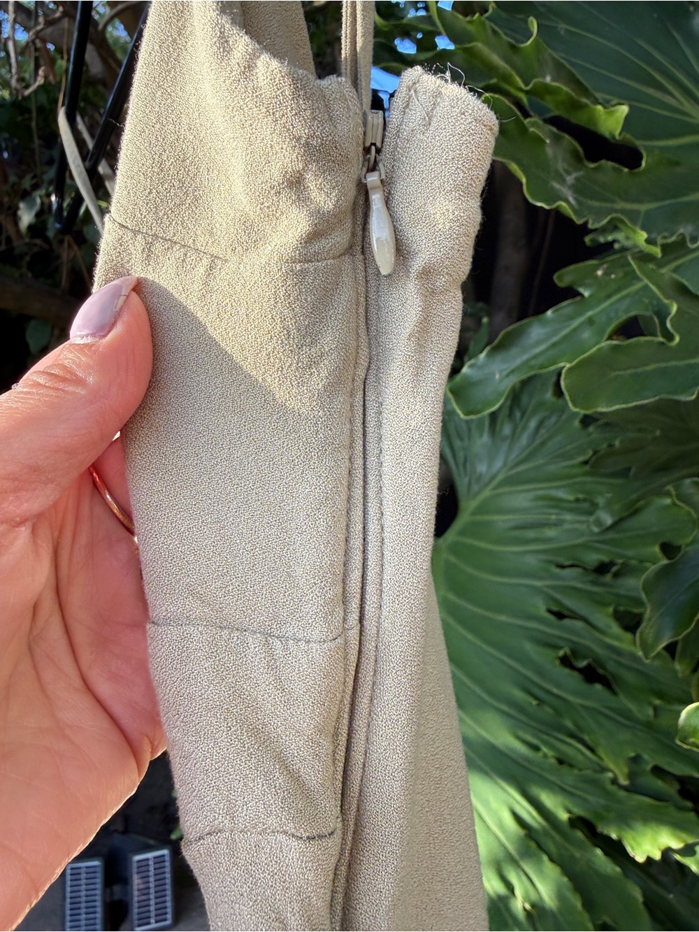 Abercrombie & Fitch Tan/Sage Knot-Front Dress - Picture 3 of 6